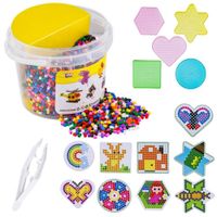 Prasowanka, Koraliki Do Prasowania, Zestaw 5000 Elementów Wiaderko + SZABLONY, 5 Podstawek