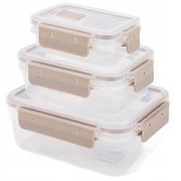 2 x POJEMNIKI PLASTIKOWE NA ŻYWNOŚĆ ZESTAW SZCZELNE HERMETYCZNE LUNCHBOX 3s
