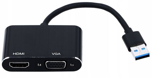 KONWERTER USB 3.0 do HDMI + VGA ADAPTER KARTA GRAFICZNA HUB PRZEJŚCIÓWKA na Arena.pl