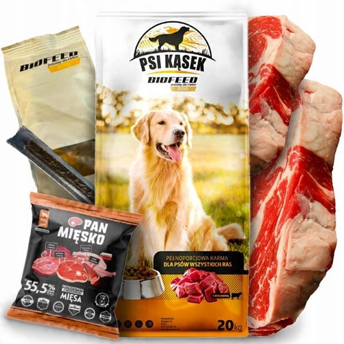 PSI KĄSEK BioFEED Karma dla psa z wołowiną 20kg na Arena.pl