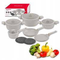 Zestaw garnków 12 el. beż non-stick indukcja Gaz KLAUSBERG KB-7967 Patelnia