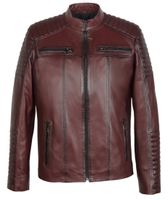Skórzana męska kurtka "Ireneusz" zapinana na zamek Rozmiar odzieży L