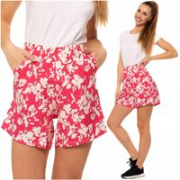 Damskie Szorty Gumka w Pasie Wiskoza Eleganckie Klasyczne Wzorek MORAJ XXL