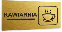Tabliczka informacyjna przy drzwiowa KAWIARNIA Tablica nierdzewna ZŁOTA