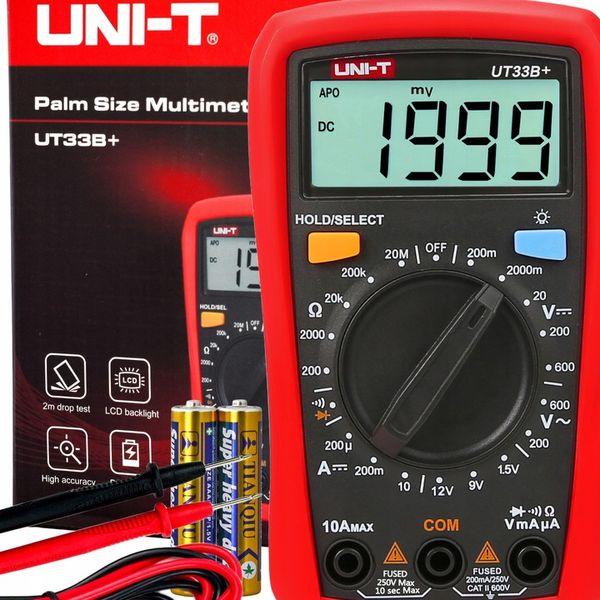 UNI-T UT33B+ Multimetr do domu samochodu auta TEST Baterii 2x AAA + zdjęcie 4