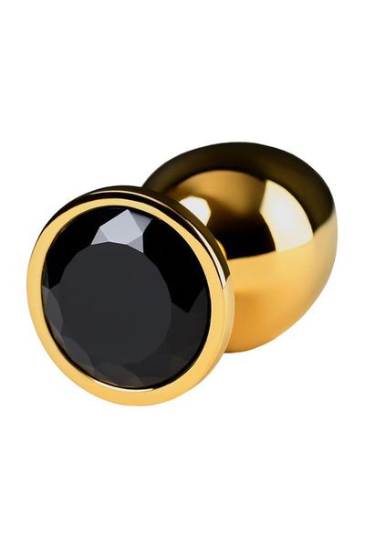 Gold anal plug TOYFA Metal with pink round-shaped gem zdjęcie 4