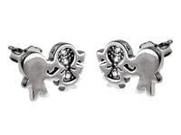 Eleganckie rodowane srebrne kolczyki celebrytki przyjaciele friends cyrkonie srebro 925 K2006