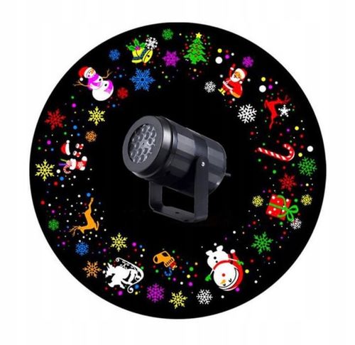 PROJEKTOR RZUTNIK ŚWIĄTECZNY LED KOLOROWY 16 WZORÓW HIT na Arena.pl