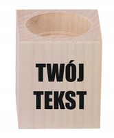 ŚWIECZNIK drewniany NADRUK UV LOGO TEKST personalizacja reklamowy gadżet