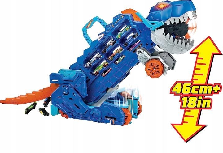 HOT WHEELS T-REX MEGA TRANSPORTER TORY WYŚCIGOWE zdjęcie 2