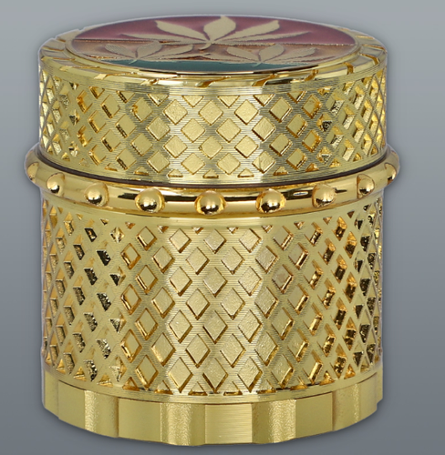 Elegancki Młynek Do Tytoniu Metalowy Złoty 4-częściowy 4,5 Cm na Arena.pl