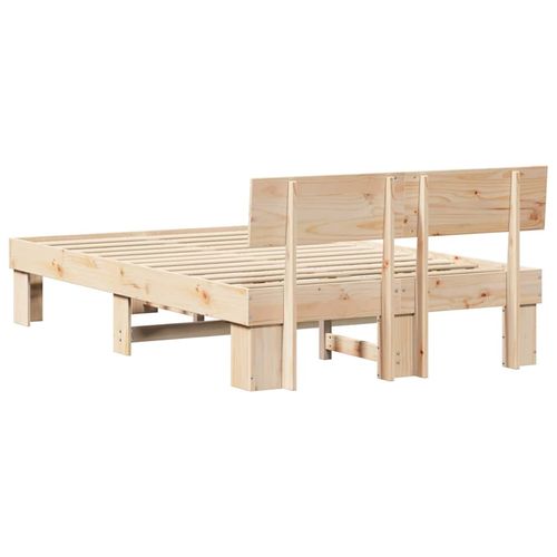 Ramka łóżka Brązowy 135 x 190 cm Lite drewno sosnowe na Arena.pl