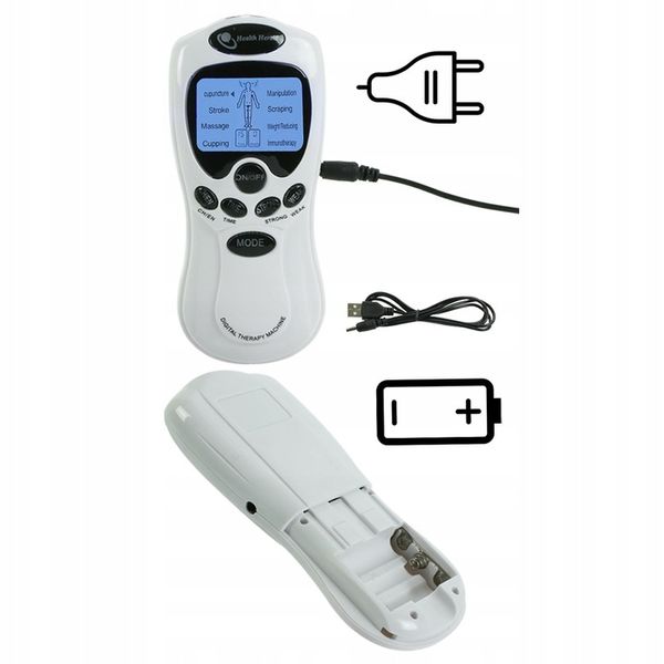 ELEKTROSTYMULATOR MIĘŚNI I NERWÓW TENS EMS ZESTAW ELEKTRODY PADY 2 KANAŁY zdjęcie 2