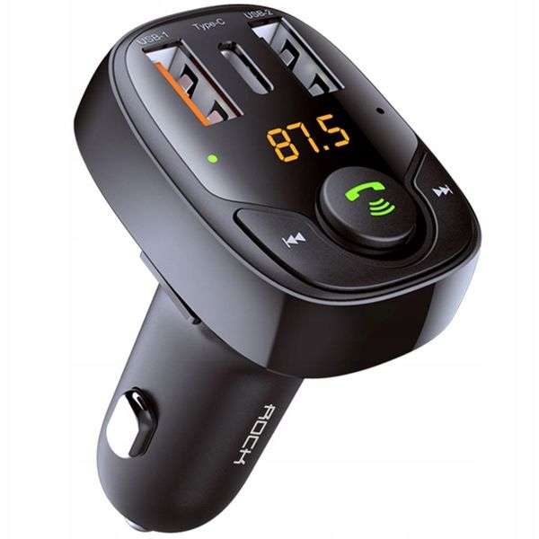 ROCK ŁADOWARKA SAMOCHODOWA DO SAMOCHODU AUTA TRANSMITER BT BLUETOOTH FM zdjęcie 2