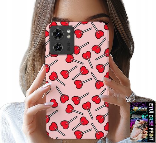 ETUI DO MOTOROLA EDGE 40 - KOBIECE, MODNE WZORY LIZAKI W SERCA CASE na Arena.pl