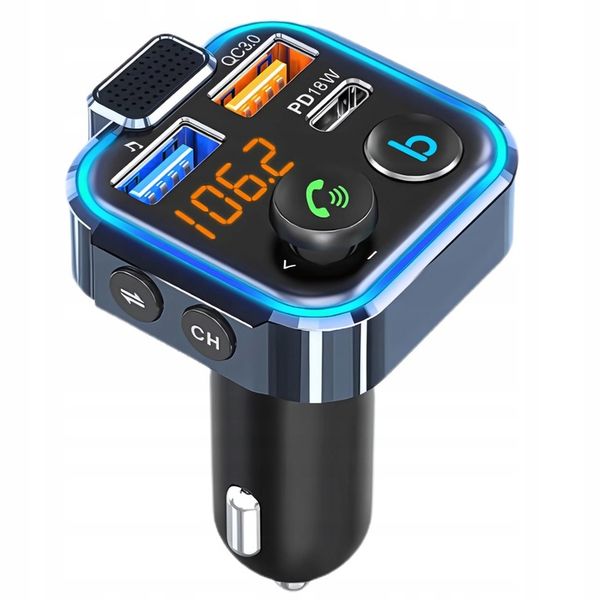 Transmiter Bluetooth do Samochodu Zestaw Głośnomówiący MP3 Ładowarka FM zdjęcie 3