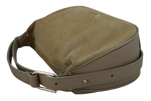 Elegancka torebka zamszowa na ramię - Beżowa na Arena.pl