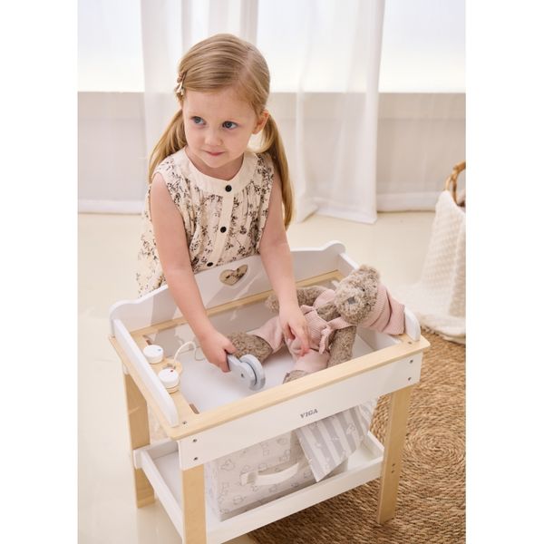 VIGA Drewniany Przewijak 2w1 Wanienka dla Lalek zdjęcie 11