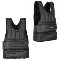 Kamizelka treningowa z obciążeniem 20 kg do ćwiczeń siłowych, biegania, regulowana czarna