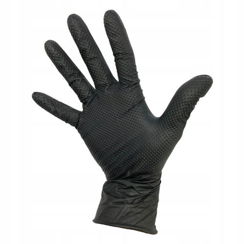 Rękawiczki robocze NITRYLOWE czarne AQL 1.5 GRIPZZLY Black r.L 50 szt. na Arena.pl
