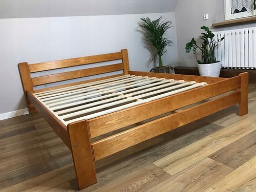 ŁÓŻKO drewniane 140x200 orzech,olcha, dąb, JAKOŚĆ na Arena.pl
