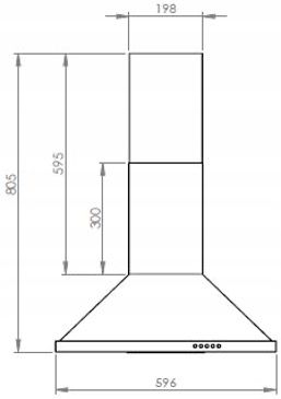 OKAP KUCHENNY KOMINOWY ŚCIENNY 60CM STAL LED na Arena.pl