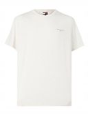 Tommy Jeans SLIM LINEAR CHEST TEE - T-Shirt basic - oat 3XL