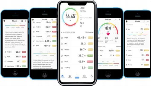 WAGA ANALITYCZNA ŁAZIENKOWA SLIM 180KG SMART + 31w1 ANDROID iOS PRECYZYJNA na Arena.pl