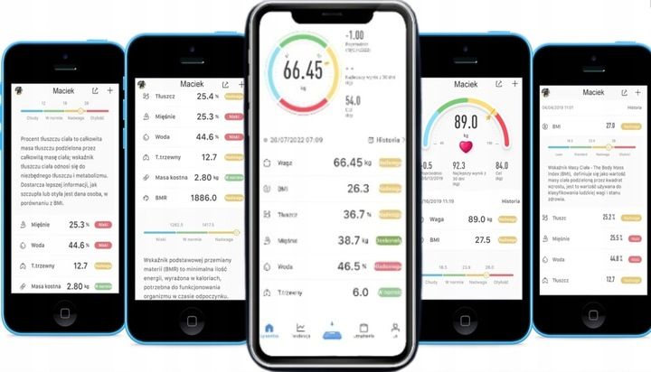 WAGA ANALITYCZNA ŁAZIENKOWA SLIM 180KG SMART + 31w1 ANDROID iOS PRECYZYJNA zdjęcie 10