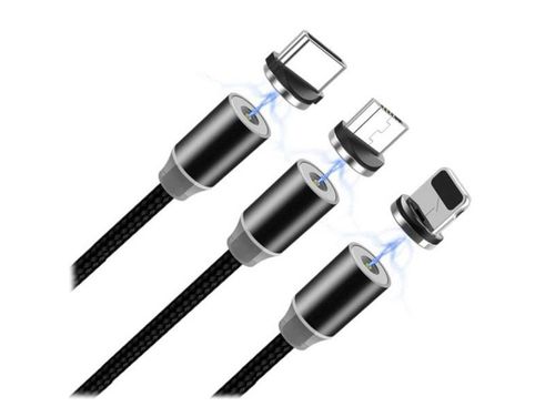 Kabel magnetyczny 3w1 2.4a usb micro lightning typ-c do iphone przewód na Arena.pl