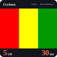 Karta eSIM Internet Gwinea 5 GB na 30 dni - bez rejestracji
