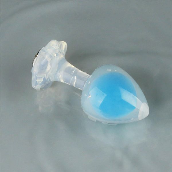 Gemoria Silicone Butt Plug (Glow-In-The-Dark) - Blue zdjęcie 11