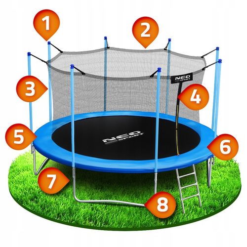 TRAMPOLINA OGRODOWA 374cm 12ft NEOSPORT model 2024 na Arena.pl