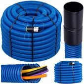 RURA KARBOWANA AROT 40mm 50m PESZEL DO ZIEMI Z PILOTEM NIEBIESKA DVR
