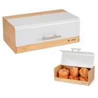 chlebak bambusowy pojemnik na pieczywo e-6068 biały