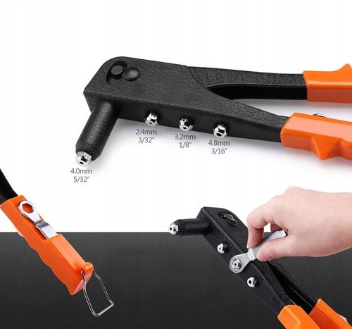 Zestaw Nitownica z Nitami Zrywalnymi 4 KOŃCÓWKI +40szt NITÓW na Arena.pl