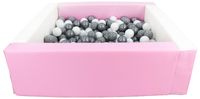 Kwadratowy suchy basen z ekoskóry z 300 piłeczkami SUPER ZABAWA DLA DZIECKA