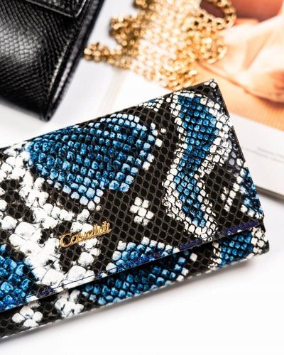 Damski portfel z wężowym wzorem od Cavaldi z RFID na Arena.pl