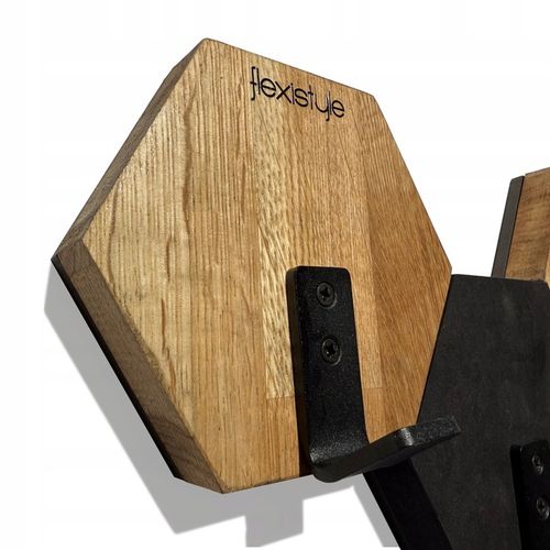 Wieszak ścienny do przedpokoju na ubrania na sciane drewniany Hexagon na Arena.pl