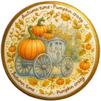 CIASTKO LUKROWANE PUMPKIN PRINCESS NO.1 ROZ.L KOŁO JESIEŃ RĘCZNIE ROBIONE