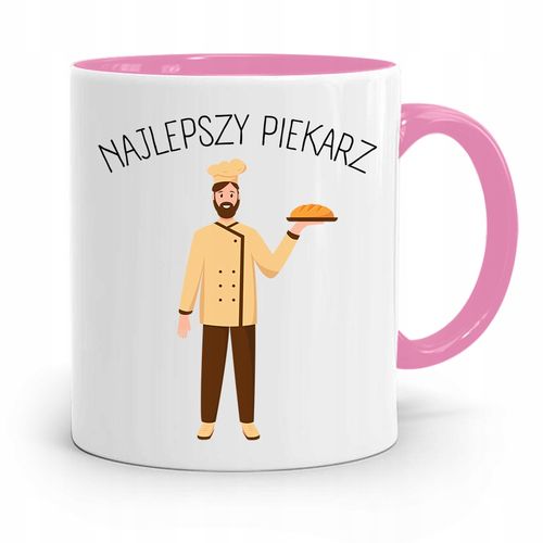 Kubek Różowy Dla Piekarza Najlepszy Piekarz Z Nadrukiem Ze Zdjęciem na Arena.pl