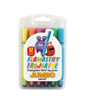flamastry jumbo trójkątne 12 kol. w plastikowym pudełku fun&joy