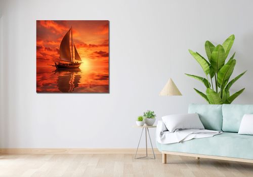 Obraz 90x90cm Pod Żaglami Zachodu Słońca na Arena.pl