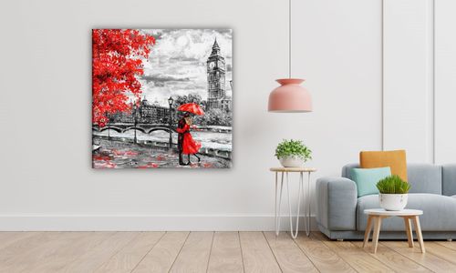OBRAZ NA PŁÓTNIE 065 Miłość w Londynie 50x50cm na Arena.pl