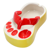 Popielniczka w Kształcie Klapka Czerwono-Żółty