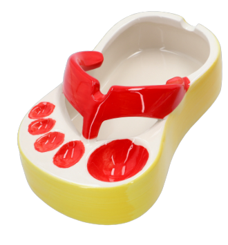 Popielniczka w Kształcie Klapka Czerwono-Żółty zdjęcie 1