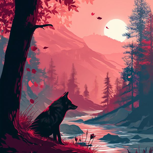 Plakat 80x80cm Wilk Przy Brzegu Lasu zdjęcie 1