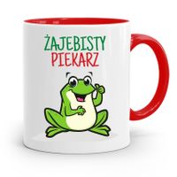 Kubek Czerwony Dla Piekarza Żajebisty Piekarz Z Nadrukiem Ze Zdjęciem