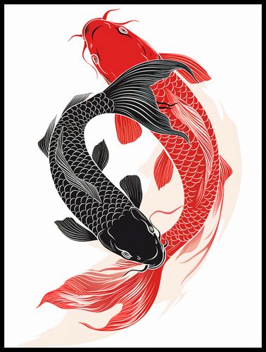 Plakat 60x80cm Yin i Yang Koi na Arena.pl