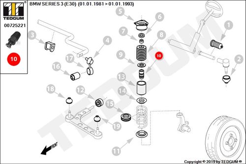 BMW 3 E30 ODBOJNIK AMORTYZATORA PRZÓD E30 82-92 na Arena.pl